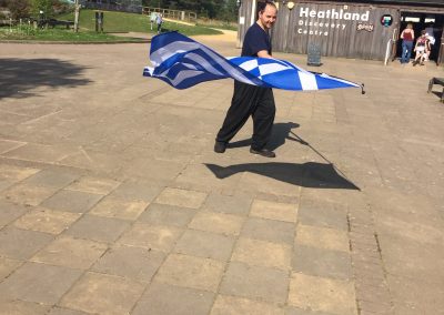 Greek Flag Waving in Avon-on-Heath